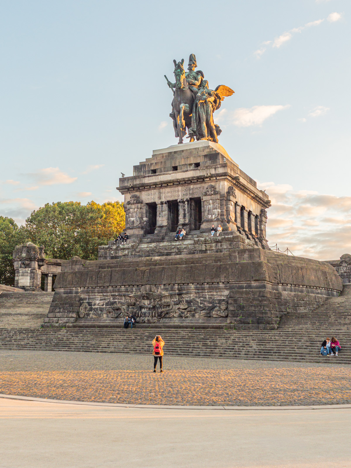 The Deutsches Eck with the large statue of the Emperor.